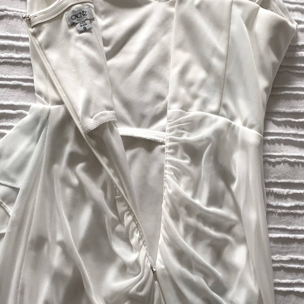 Cache White One Shoulder Cocktail Dress - Picture 8 of 17